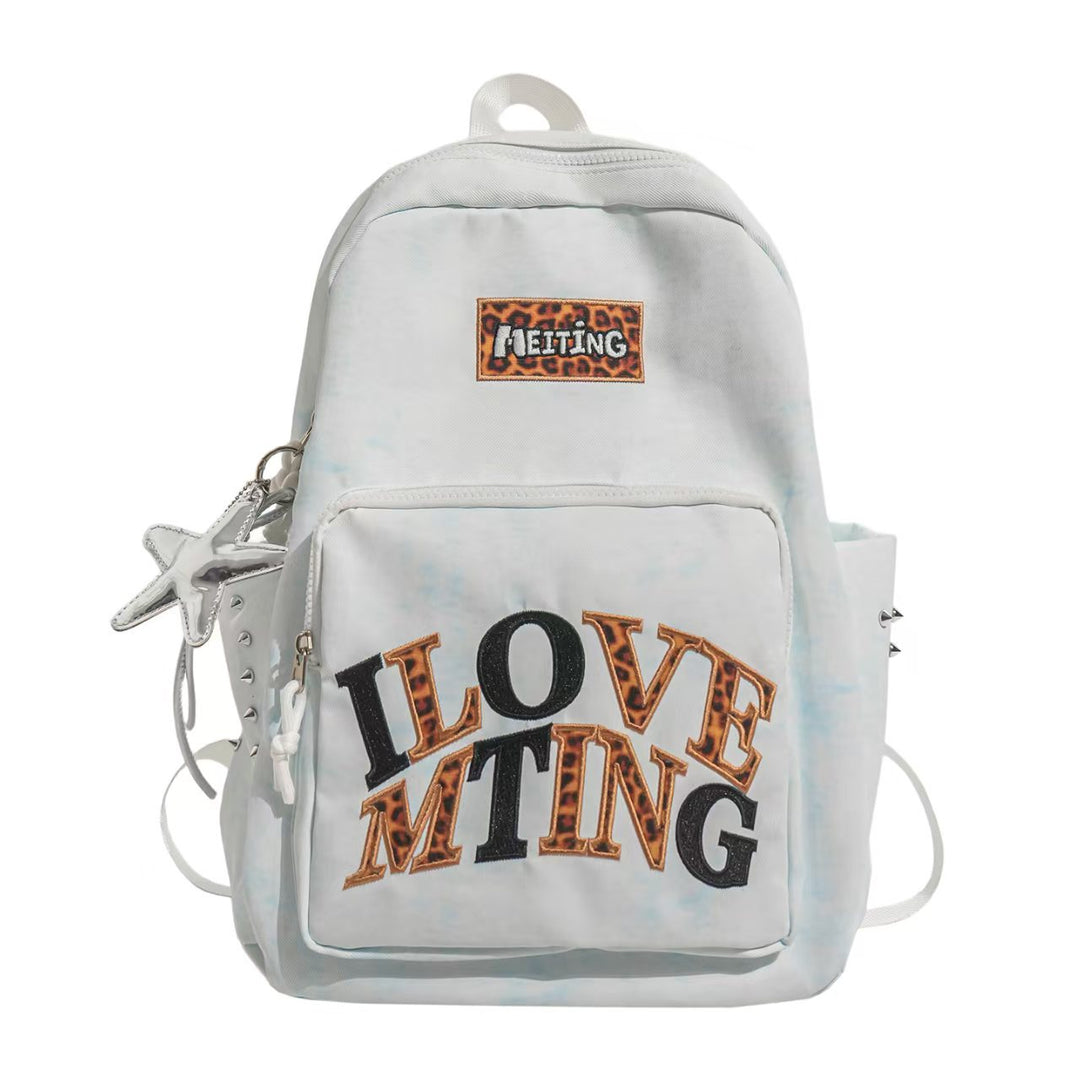 Trendy Graphic Embroidered Backpack Bowlift