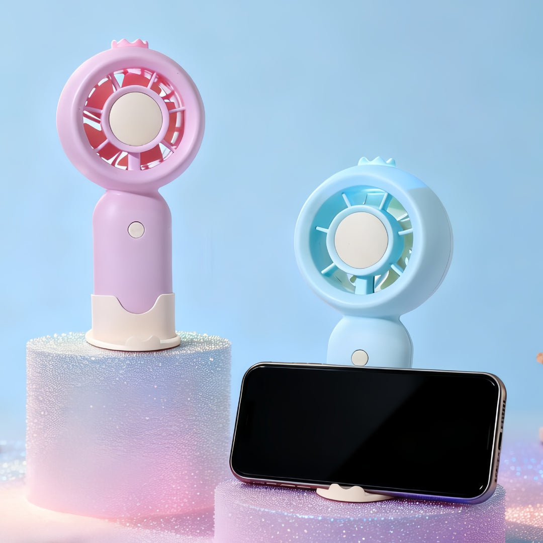 Ladies portable battery-operated fan with LED lighting Bowlift