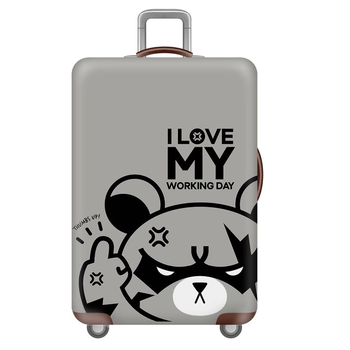 Unisex nan robust Hart shell trolley with lion portrait motif print, shock-resistant ABS polycarbonate shell, multi-wheeled chassis and TSA security lock Bowlift