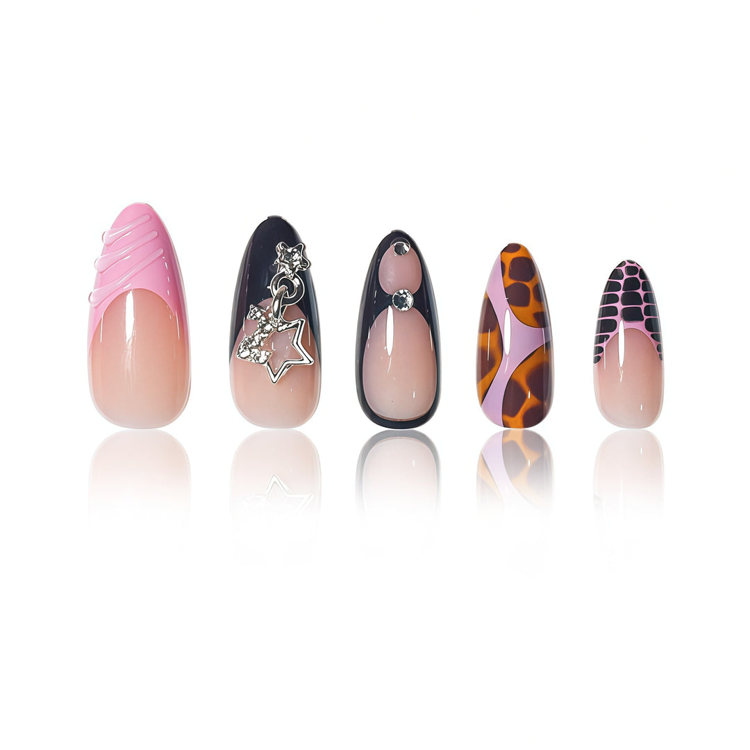 Stylish Abstract Press-On Nail Extensions Bowlift