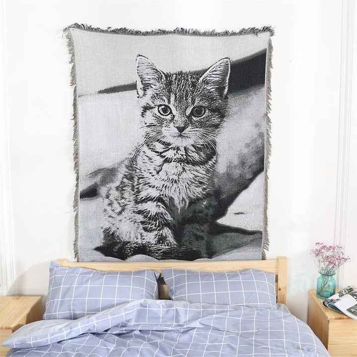Artistic Cat Pattern Throw Blanket
