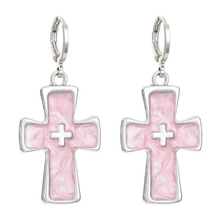 Heart-Inspired Cross Dangle Earrings Bowlift