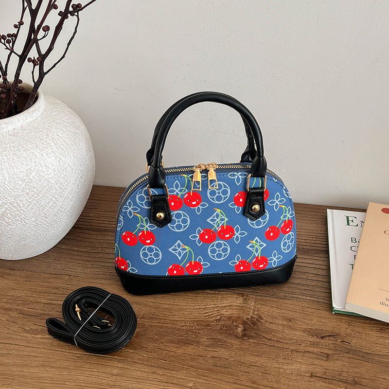 WoEmbroidered Cherry Pattern Handbag Bowlift