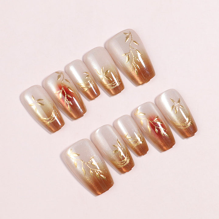 Premium Heart-Embellished Press-On Nail Set Bowlift