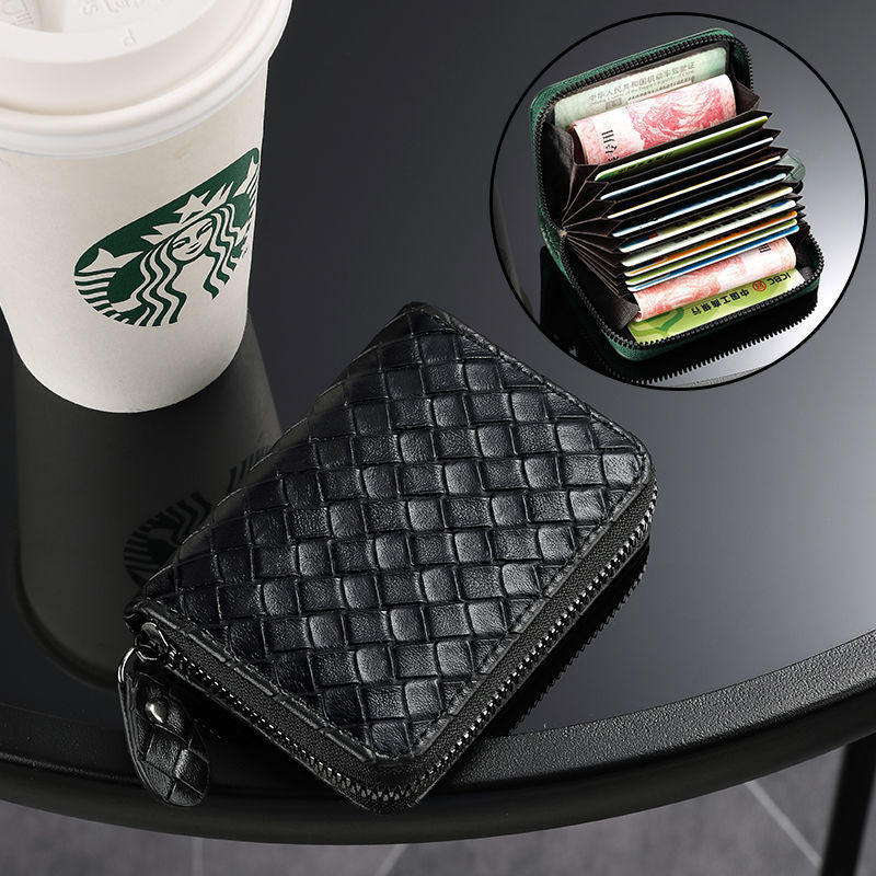 Compact Woven Zippered Card Holder Bowlift