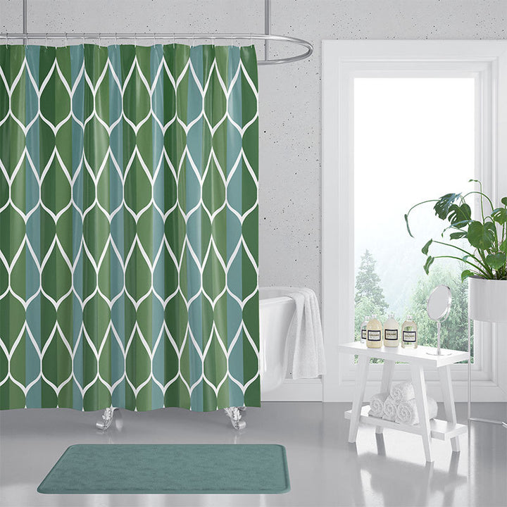 Women's Contemporary Diamond Pattern Shower Curtain Bowlift