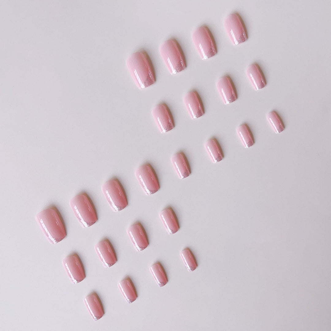 Acrylic nail set with shimmering glitter tips Bowlift