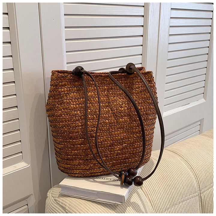 Elegant Braided Bag with Leather Details Bowlift