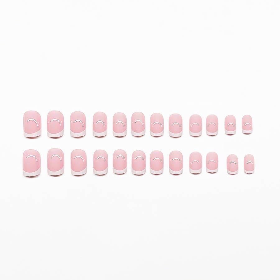 Elegant French Tip Press-On Nail Set Bowlift