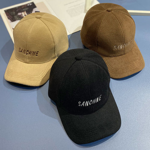 Women's Embroidered Wool Baseball Cap Bowlift