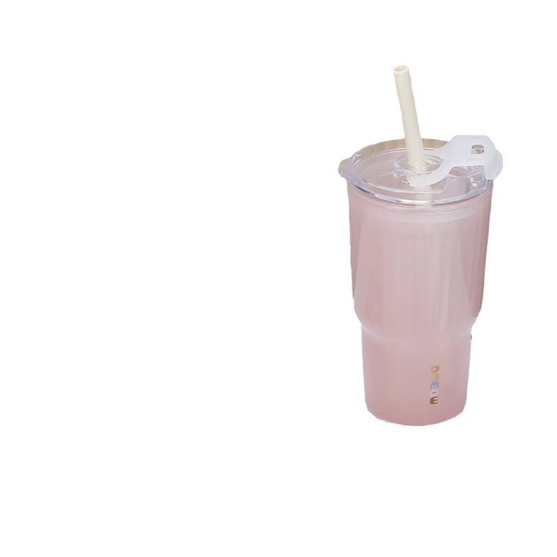 Ladies insulated drinking cup with flexible lid and silicone-coated straw Bowlift