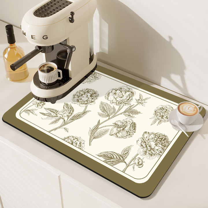 Decorative Absorbent Kitchen Sink Dish Drying Mat Bowlift