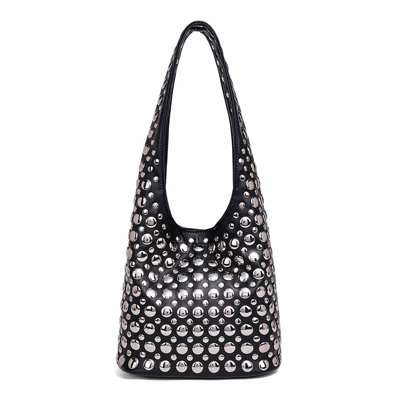 Studded Leather Shoulder Bag Bowlift