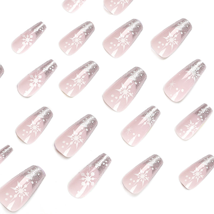 Glittering artificial acrylic nails with Christmas motifs Bowlift