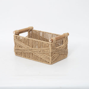 Decorative storage baskets made of woven material