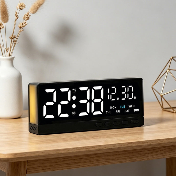 Digital Alarm Clock with Clear LED Display Bowlift