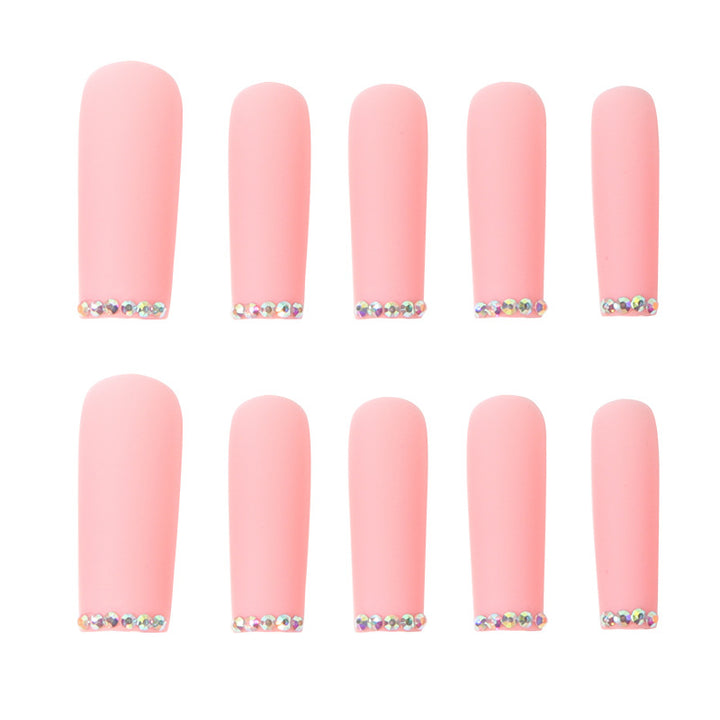 Long Press-On Nails with Rhinestone Accents Bowlift