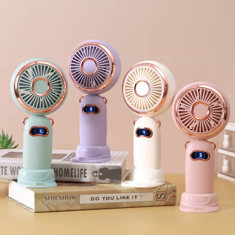 Unisex Portable Mini Hand Fan with Digital Control Bowlift