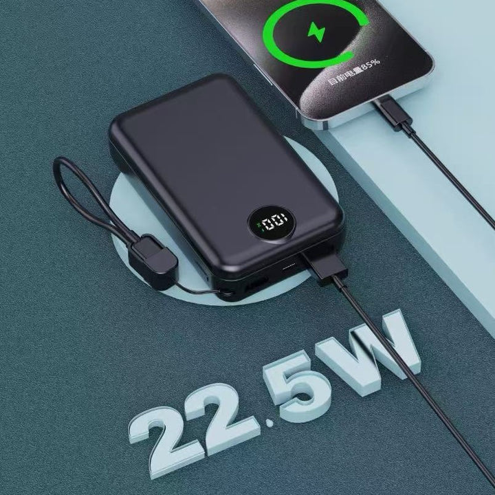 Portable power bank with integrated digital display and intelligent charging function Bowlift