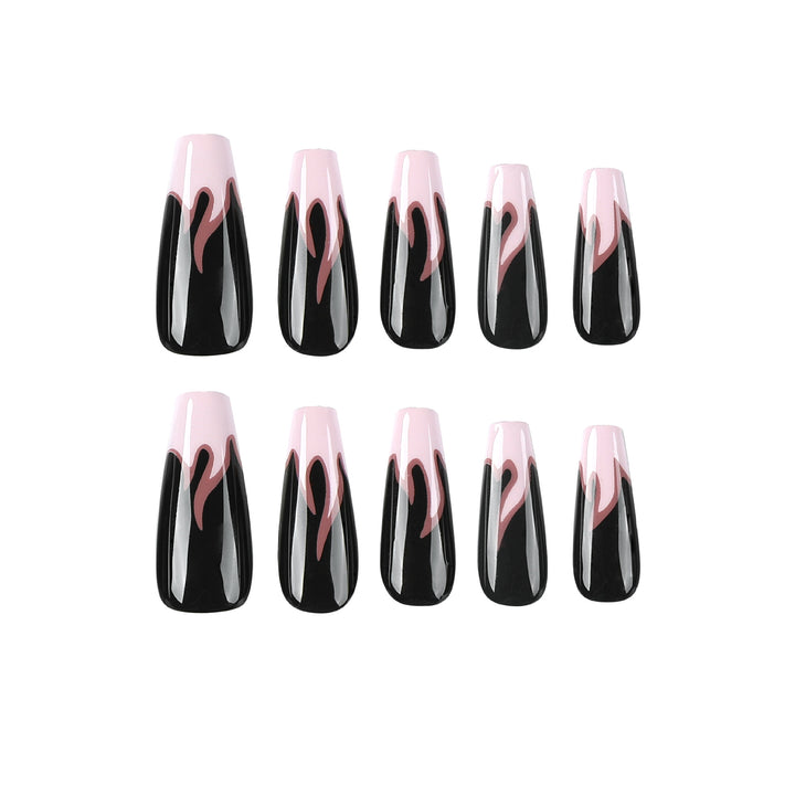 Artistic nail extensions with gradient and flame design Bowlift