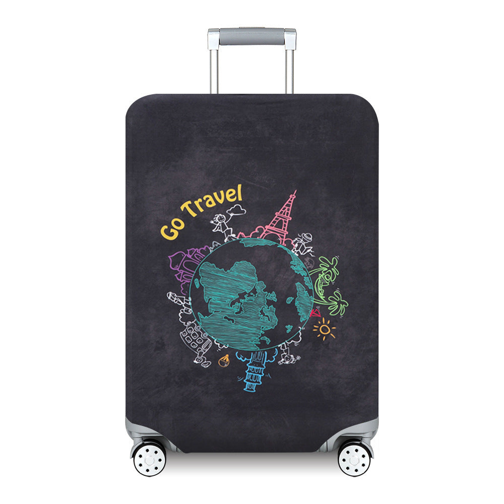 Unisex hard-shell suitcase with modern wave pattern Bowlift