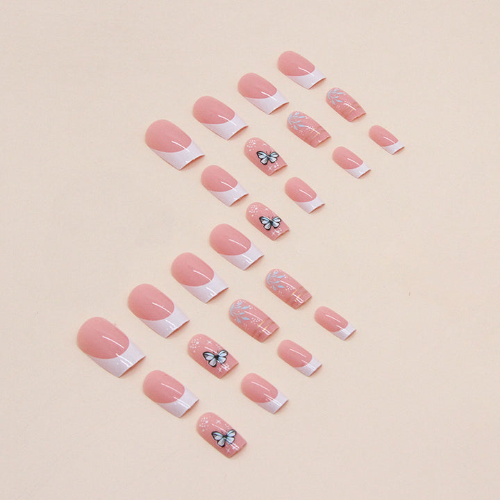 Decorative Butterfly Design Press-On Nails Bowlift