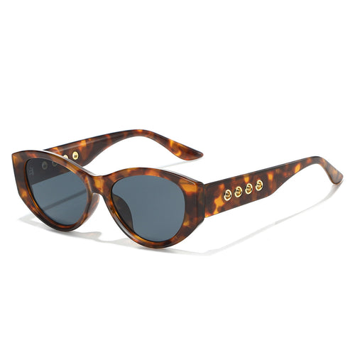 Cat-Eye Sunglasses with Decorative Gold Accents Bowlift