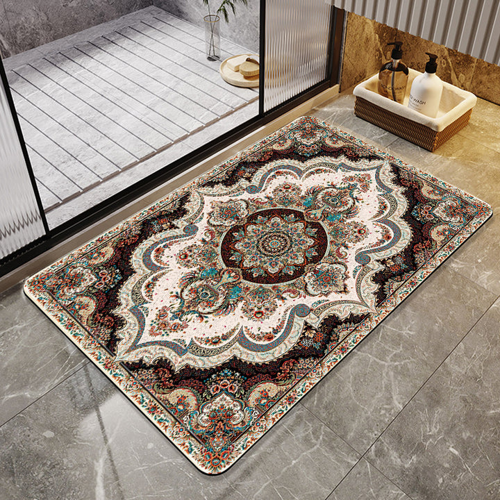 Floral Art Bathroom Mat Bowlift