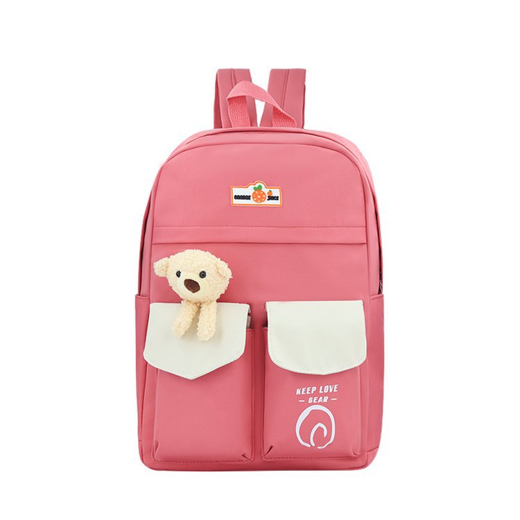 Cute Plush Bear-Themed School Backpack Bowlift