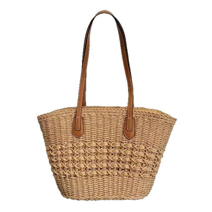 Braided tote bag with leather accents Bowlift