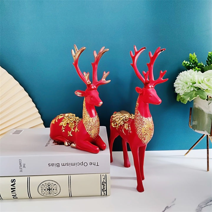 Artful decorative figure of a magnificent deer with floral details Bowlift