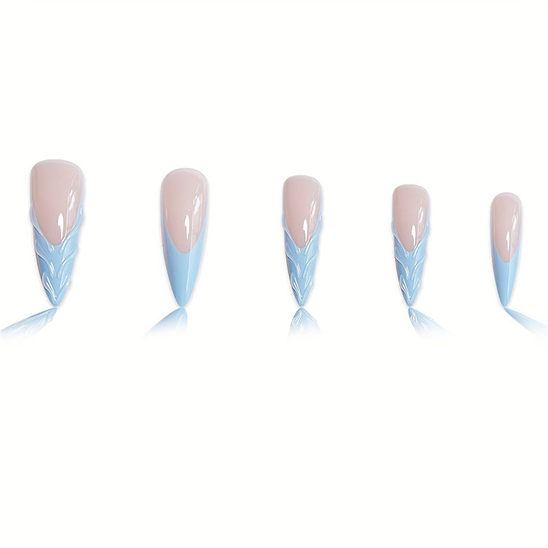 Artistic Floral Design Press-On Nails Bowlift