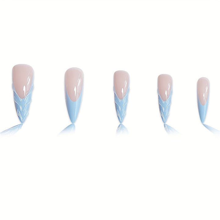 Artistic Floral Design Press-On Nails Bowlift