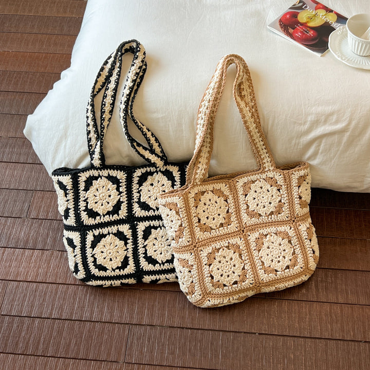 Handmade crochet bag with geometric patterns Bowlift