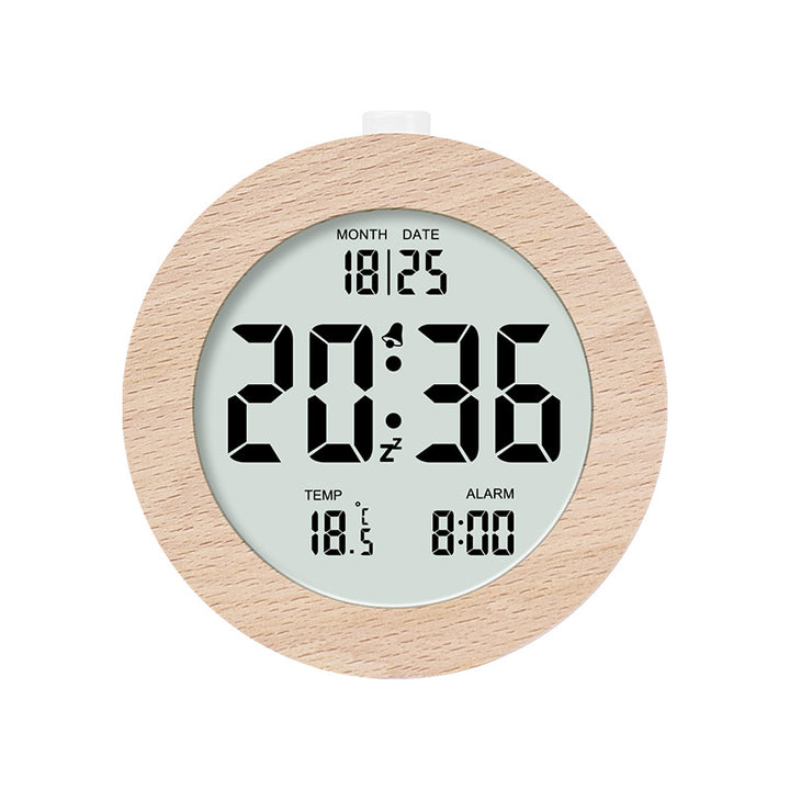 Digital wood alarm clock with temperature display Bowlift