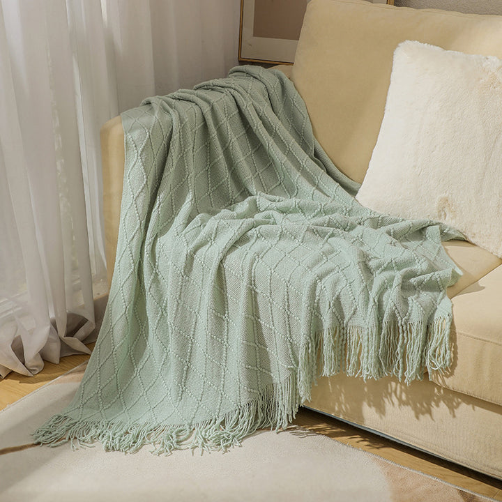 Women’s knitted blanket with textured wave pattern Bowlift