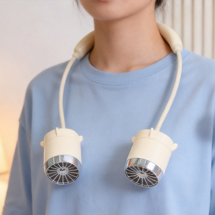 Women Portable Neck Fan with Flexible Holder Bowlift