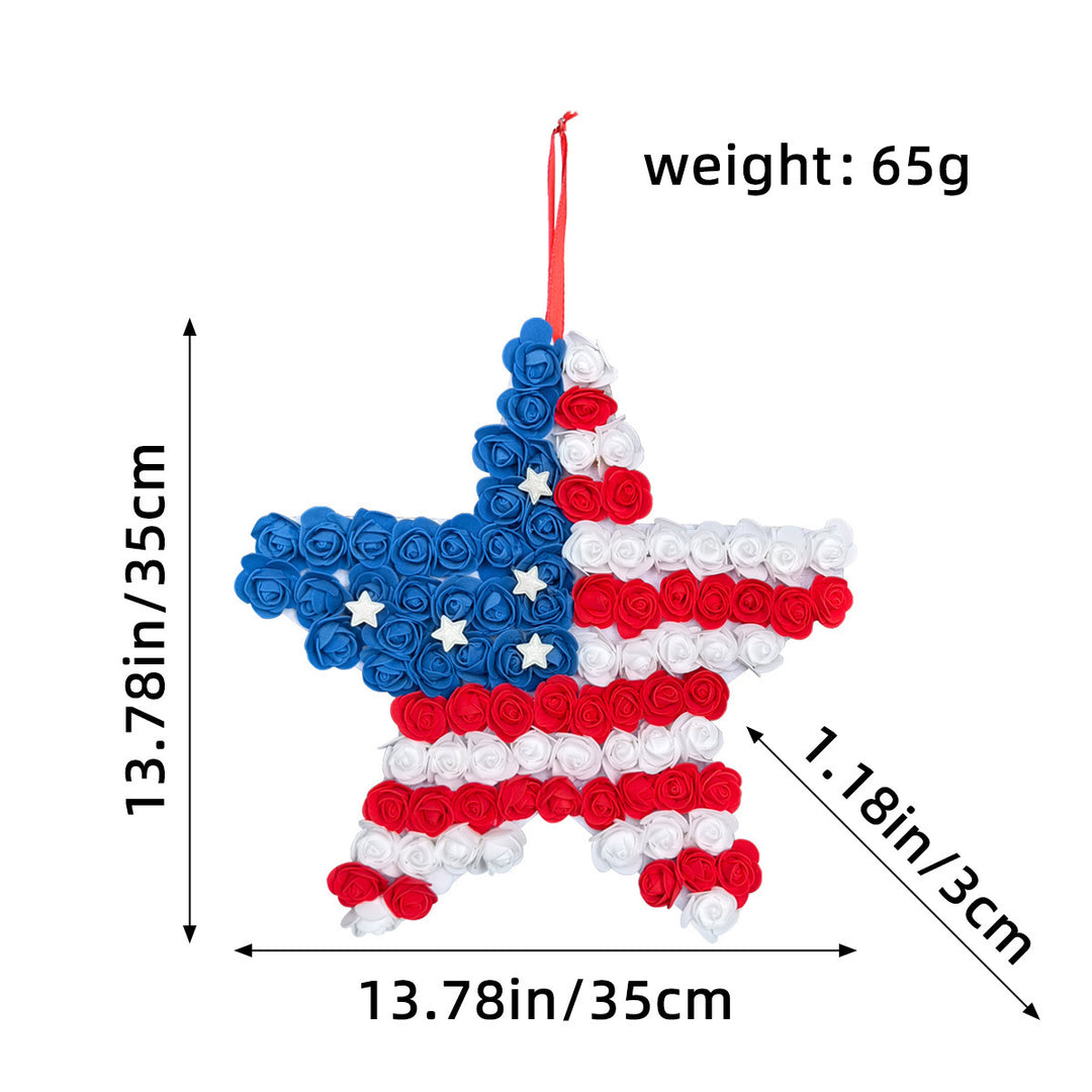 Unisex nan patriotic pom pom front door wreath with star embellishments Bowlift