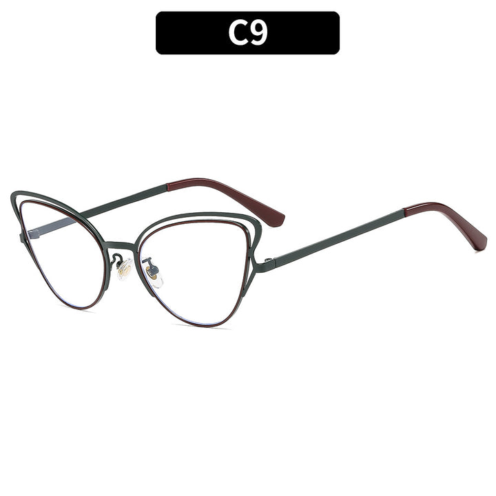 Women's Cat-Eye Sunglasses with Luxurious Metal Frame and High-Quality Gradient Lenses Bowlift