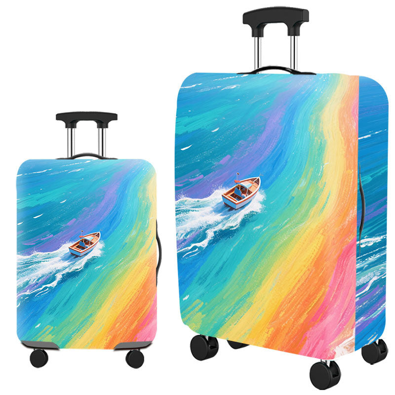 Tropical Leaf Print Hard Shell Luggage Bowlift
