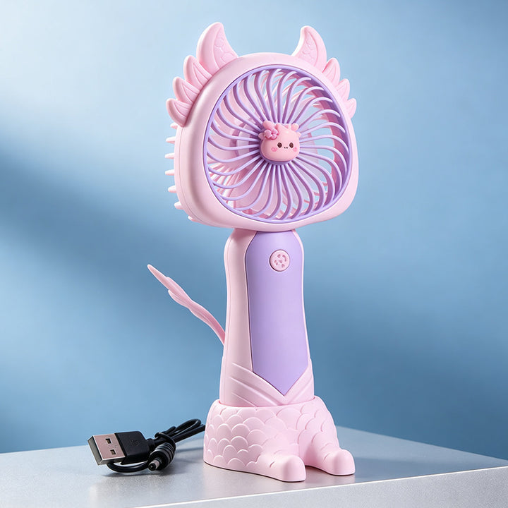 Ladies Portable Mini Handheld Fan with Cat Ears Bowlift
