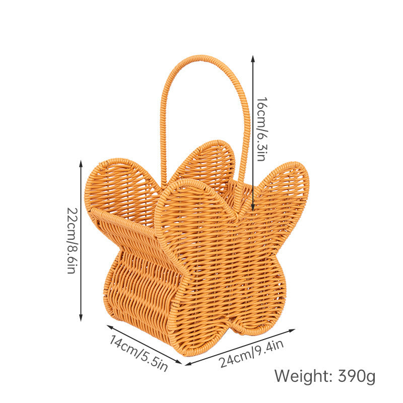 Butterfly-Shaped Woven Storage Basket Bowlift