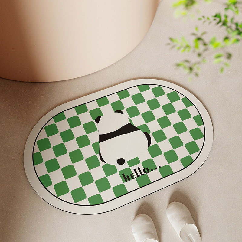 Cute Panda-Themed Bath Mat Bowlift