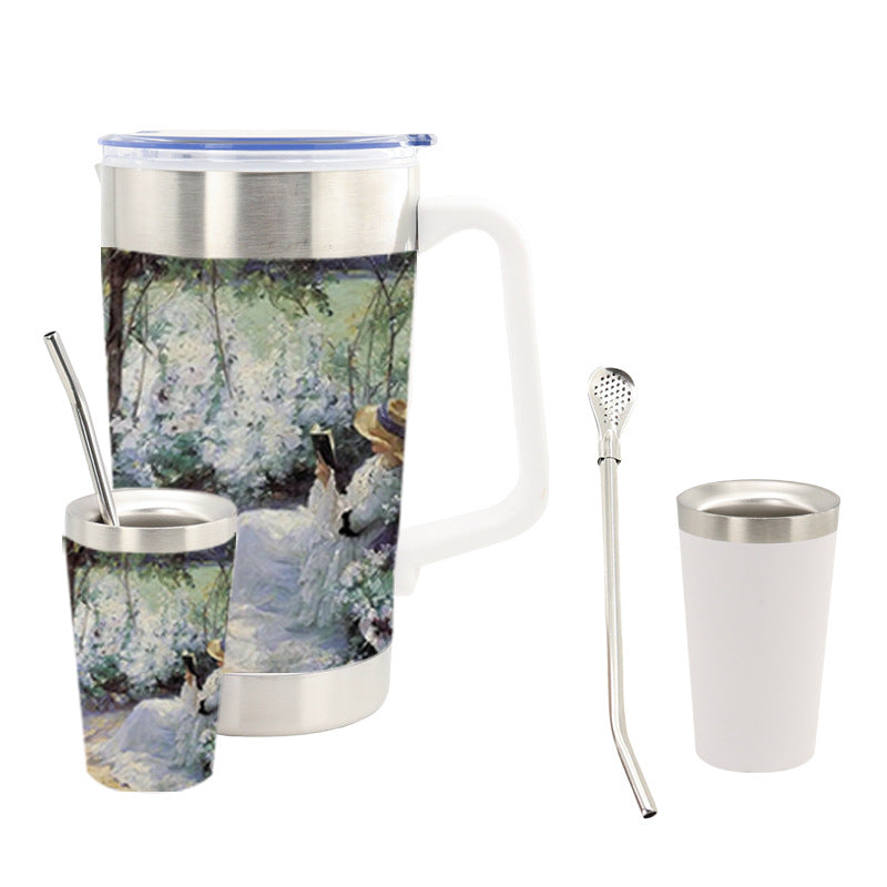 Ladies thermos jug with ergonomic handle and double thermal insulation Bowlift