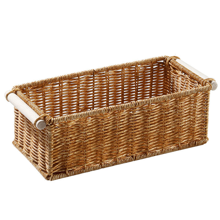 Unisex Rectangular Basket made of woven natural material Bowlift