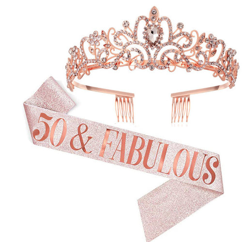 Women's Glamorous Anniversary Crown with Elegant Banner Bowlift