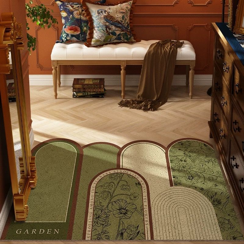 Artistic Floral Pattern Entryway Mat
