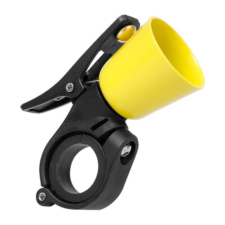 handlebar-mounted bicycle safety horn with universal quick-release clamp Bowlift