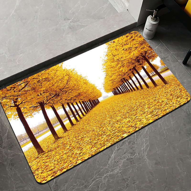 Elegant Floral Design Bath Mat Bowlift