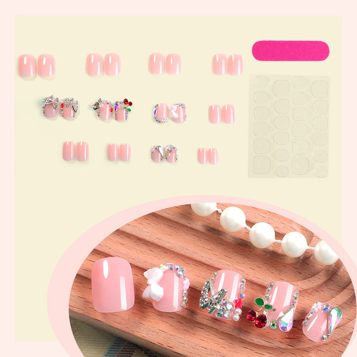 Acrylic Nail Set with Luxurious Accents Bowlift